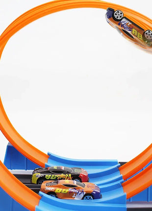 Hot Stunt Speed Car Wheels Modello Pista da corsa Kit ferroviari assemblati fai-da-te Catapulta Rail Car Racing Boy Giocattoli per bambini Regalo - riparo82