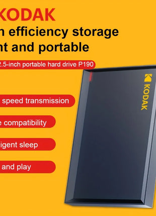 Disco rigido esterno portatile Kodak PHDD, supporta USB 3.0, capacità 500 GB/1 TB/2 TB opzionale