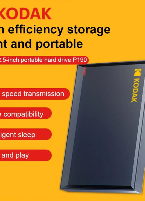 Disco rigido esterno portatile Kodak PHDD, supporta USB 3.0, capacità 500 GB/1 TB/2 TB opzionale