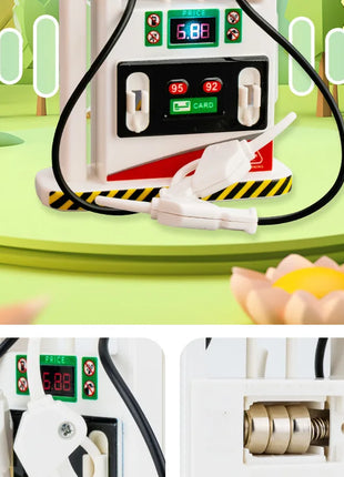 Modello di macchina per il rifornimento della luce e del suono simulato per bambini, giocattolo per l'educazione della prima infanzia, decorazione della scena dell'erogatore di carburante - riparo82