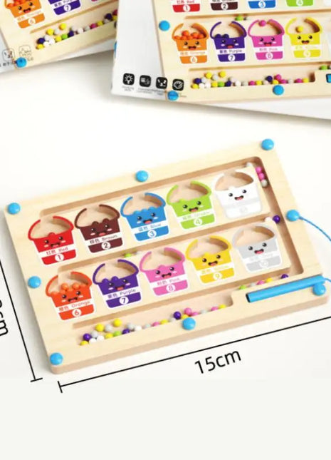 Giocattoli di controllo in legno Montessori: giochi sensoriali, giochi magnetici e lavagna labirinto per l'ordinamento dei colori - riparo82