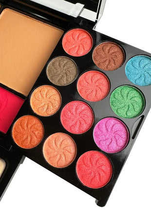 37 Colors Makeup Palette Kit Mini Travel Size Eyeshadow Blush Pressed Powder Lipstick Set Korean Cosmetics Women Waterproof - Riparo82