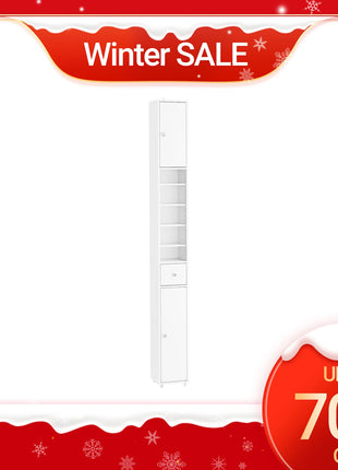 SoBuy BZR34-II Armadio alto da bagno Armadio da bagno con raggi in legno massello regolabili Mobili da bagno salvaspazio