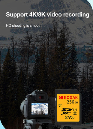 Scheda SD Kodak V90/V60/V30 Scheda di memoria per fotocamera professionale Velocità di lettura fino a 280 MB/s 128 GB 256 GB 512 GB SDXC UHS II Supporto 4K 8K