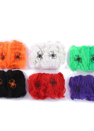 Halloween Decoration Spider Web,Artificial Spider Web,Stretchy Cobweb With Spider,Horror Gothic Haunted House Home Decor - Riparo82
