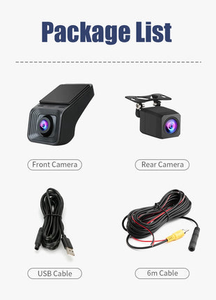 Double Recording Front And Rear Camera Full HD 170° Wide Angle Dash Cam for Android Multimedia ADAS Car DVR USB TF Card 32G 64G - Riparo82