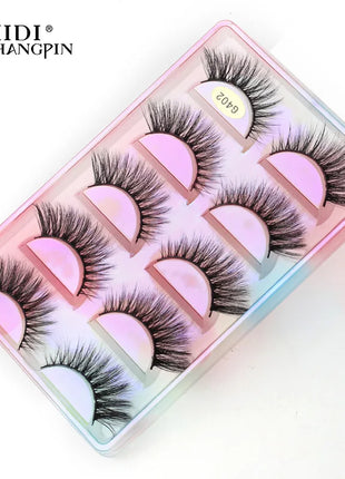 Faux Cils 3/5 Pairs False Eyelashes make up Natural Long Dramatic Halloween Eyeylash 3D Mink Lashes Tools Extension maquiagem - Riparo82