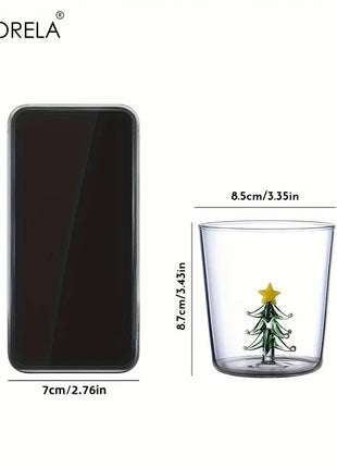 KEMORELA 1/2/4PCS Albero di Natale Tazza di Caffè in Vetro Succo di Vetro Tazza di Latte Adatto come Regalo di Natale Decorazione del Tavolo da pranzo Tazza - riparo82
