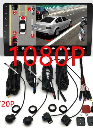 360° Panoramic Camera 1080P HD Rear / Front / Left / Right 360 Panoramic Accessories for Car android Radio multimedia no 720P - Riparo82