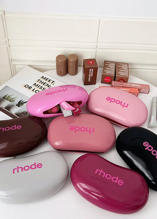 Original Luxury Rhode Woman Cosmetic Mirror Lipstick Blush Lip Gloss Portable Soft Silicone Storage Bag Toast Ribbon Gifts Cover - Riparo82