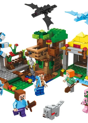 The Cave Village Mine Farm TreeHouse Deep Dark Battle Construccie Building Block Modello Giocattoli Fai da te per bambini Regalo di Natale