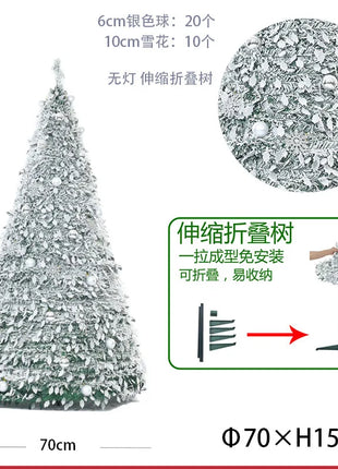 1.5/1.8/2.1M Pieghevole Albero Di Natale Atmosfera Domestica Decorazioni Di Natale Con PVC Floccato Centro Commerciale Ornamento Regali di Capodanno