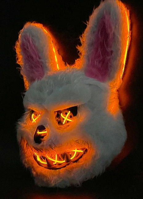 NEW LED  Light Halloween Cosplay Face Mask Party Show Stage Make-up Horror Bloody Rabbit Bear Mask Cartoon Carnival  Head Cover - Riparo82