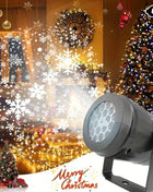 Grandi luci per proiettori con fiocchi di neve Decorazioni natalizie a LED Lampada da palco rotante 2025 Decorazione natalizia per feste di Capodanno