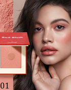 1PC Waterproof Blush Palette: Nude matte with pearlescent particles, light pink, orange and red, lightweight and long-lasting, s - Riparo82