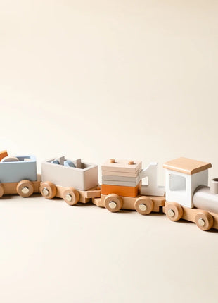 Giocattoli Montessori treno in legno per giocattolo di compleanno per bambini con numeri e blocchi gioco Toddler Boys And Girls1 2 3 4 5 giocattolo per l'apprendimento del bambino - riparo82