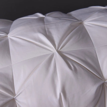 Luxury 100% Goose Down Feather Stuffed Pillows Pinch Pleat Design Neck Protection Bed Pure Cotton Cover Cushion for Sleeping