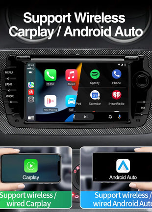 2 Din Car Radio for Seat Ibiza 2009-2013 Audio Multimedia Player CarPlay Android Auto GPS Bluetooth WIFI FM RDS Autoradio - Riparo82