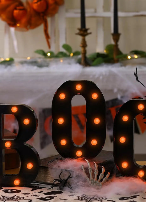 3pcs Halloween Decorative Lights 21.5CM LED Letter Lights "BOO" Halloween Ornaments for Tables Fireplaces Halloween Decoration - Riparo82