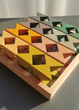 Giocattoli Montessori che costruiscono blocchi di farfalle impilabili in legno per giochi educativi per bambini - riparo82