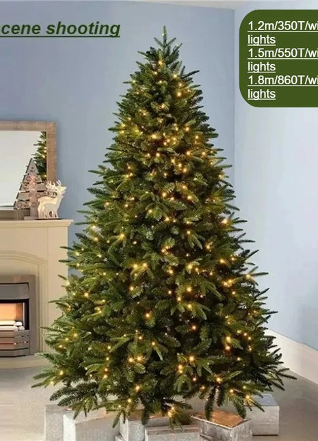 Albero di Natale artificiale PE misto crittografato con luci a LED Albero di Natale di alta qualità 1,2 m-1,8 m Decorazioni natalizie per Capodanno