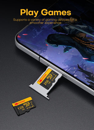 Kodak 256GB Scheda Micro SD Scheda di Memoria Classe 10 32GB 64GB 128GB U3 4K Ad Alta Velocità Cartao De Memoria Memoria Flash TF Mecard C10