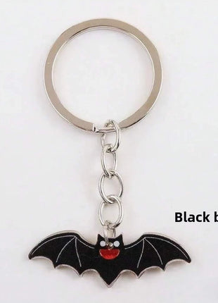 Halloween metal keychain contrast spider ghost bat acrylic material personalized decorations holiday party gifts. - Riparo82