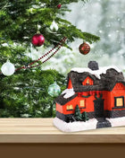 Resina natale LED scena luminosa casa della neve piccola casa del villaggio ornamento di natale decorazione bagliore regalo di capodanno 2023