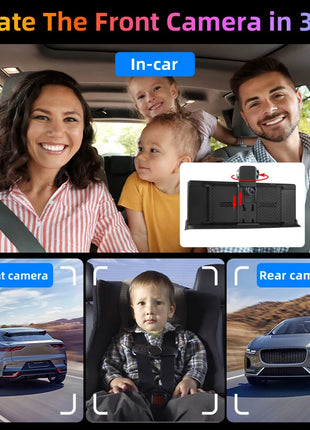 10.26" 4K Dash Cam Carplay Android Auto GPS 5G WIFI FM BT Car Dvr 350 ° Rotation Dual Lens Dashcam Truck Camera Drive Recorder - Riparo82