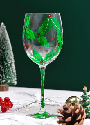 Bicchieri da vino natalizi da 450 ml Albero di Natale di Babbo Natale Aghi di pino Bicchieri da vino rosso per vino Succo di champagne - riparo82