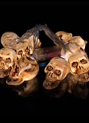 1.5M 10LED Halloween LED Light String Horror Eyeballs Pumpkin Spider Bat Skull Lamp Trick Or Treat Happy Halloween Party Decor - Riparo82