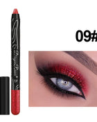 12 Colors Long-lasting Glitter Eyeshadow Pencil Pigment Blue Brown Black Eyeliner Pen Women Fashion Shimmer Eye Shadow Makeup - Riparo82