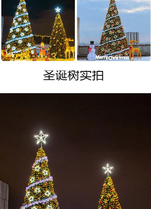 Grande albero di Natale illuminato per esterni 3/4/5/6/10 m cornice centro commerciale hotel decorazione natalizia quadrata