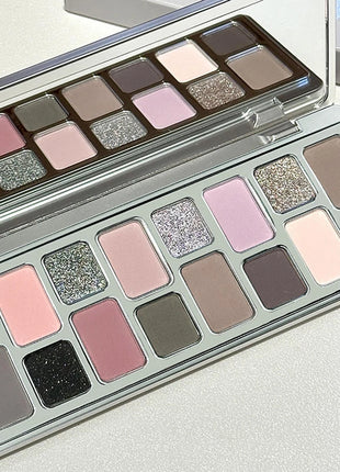 16 Colors of Dazzling Eyeshadow Pink Glitter Collision Blue Green Smoke Pearl Diamond Texture Multi Style Makeup Palette - Riparo82