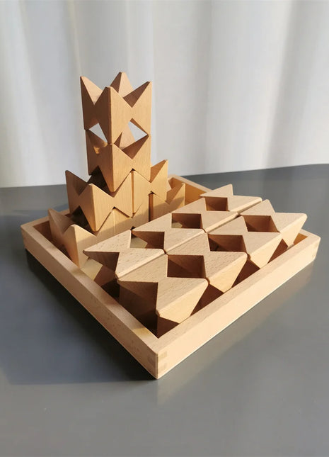 Giocattoli Montessori che costruiscono blocchi di farfalle impilabili in legno per giochi educativi per bambini - riparo82