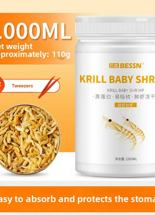 BESSN Freeze-Dried Turtle Food 300g | Brazilian/Caiman/Reeves' Turtle Formula with Shrimp & Meat Pellets | for Juvenile Turtles - Riparo82