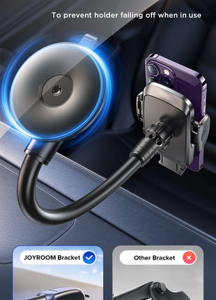 Dashboard Phone Holder for Car【360° Widest View】9in Flexible Long Arm, Universal Handsfree Auto Windshield Air Vent Phone Mount - Riparo82