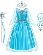 Disney Elsa Anna Abiti da principessa Ragazze vestono Bambini Cosplay Frozen Snow Queen Costumi Carnevale Festa di compleanno Abiti fotografici