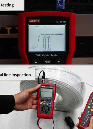 UNI T Network Cable Tester TDR UT685B KIT Cable Tracker Lan Tester RJ45 RJ11 Detector Wiring LCD Display Network Tool