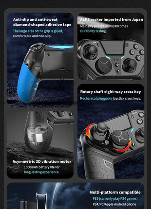 Controller + custodia per PS4 PS3 PS Playstation 4 3 PC Control Wireless Bluetooth Mobile Android TV Gamepad Gaming Game Pad