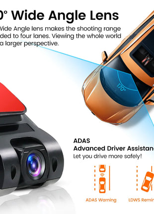 Car Dash Cam ADAS USB 170 Degree Wide Angle Car Front Camera Video Recorder Dashcam For Android DVR Auto Recorder Night Version - Riparo82