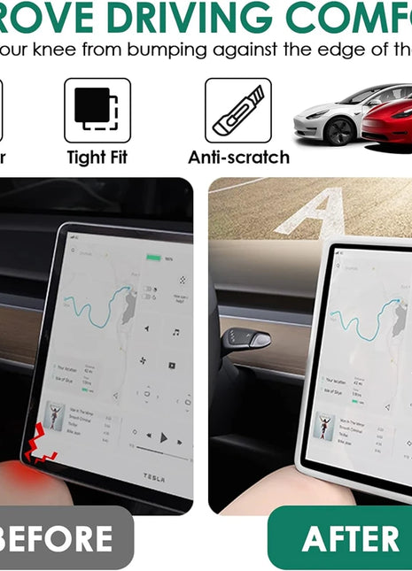 For Tesla Model 3 / Y Silicone Protective Frame Edge Cover Central Control Display Navigation Screen Protector Car Accessories - Riparo82