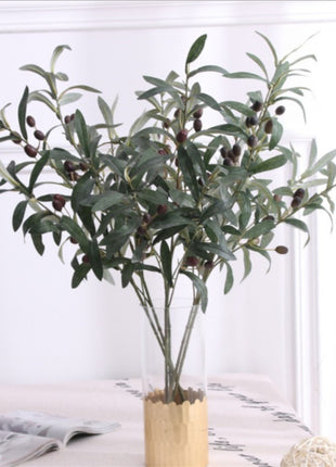 Ten-forked Artificial Olive Branch with Fruit Artificial Flower Artificial Plant Home Decoration Flower Wedding Decoration