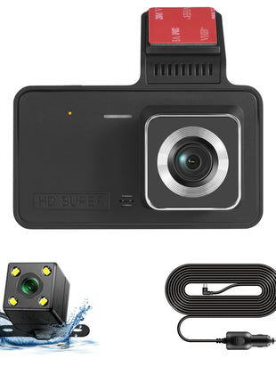 Dash Cam Front and Rear View Camera Video Recorder Dual Lens Car Dvr Cycle Recording Night Vision G-sensor 1080P Dashcam 4 Inch - Riparo82