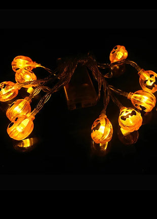 1.5M 10LED Halloween LED Light String Horror Eyeballs Pumpkin Spider Bat Skull Lamp Trick Or Treat Happy Halloween Party Decor - Riparo82