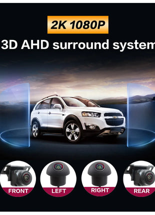 360 Car Camera Panoramic Surround View 1080P AHD Right+Left+Front+ Rear View Camera System for Android Auto Radio Night Vision - Riparo82