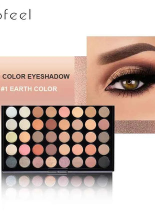 POPFEEL 40-Color Eyeshadow Palette with 8 Pink Eyeshadow Brushes – Long-Lasting, Highly Pigmented, Matte & Shimmer Combo.