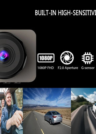 3-Channel Dash Cam Front Interior Rear 1080P Camera Recording WiFi Night Vision 170° Wide-Angle G-Sensor Loop Recording for Cars - Riparo82
