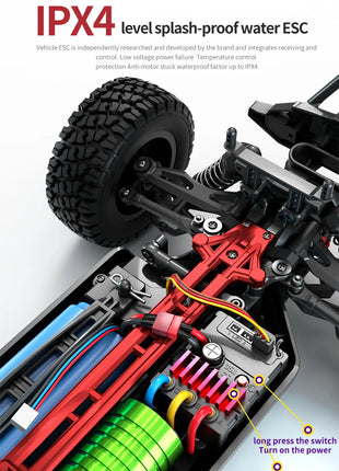 Teeggi 16101 /16102 PRO 1:16 Auto RC ad alta velocità con luce LED Drift 70KM/H 4WD RC Off-Road Car Monster Truck Giocattolo per i regali del capretto