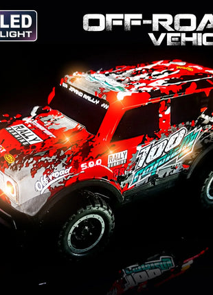 Auto telecomandata Jeep fuoristrada illuminata a LED Piccola proporzione Macchinina giocattolo per bambini non carica